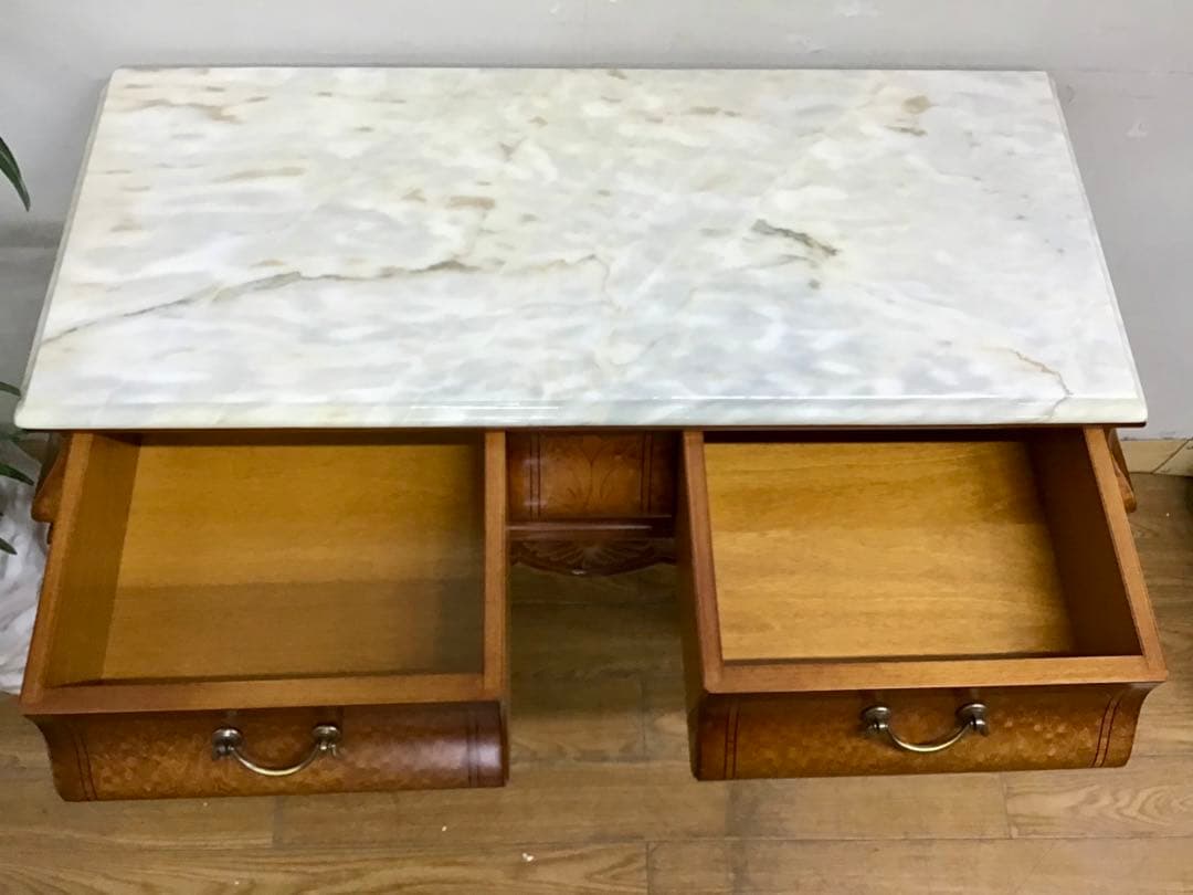 Pリン☆管27☆イタリア製☆アンティーク☆天板大理石☆コンソールテーブル