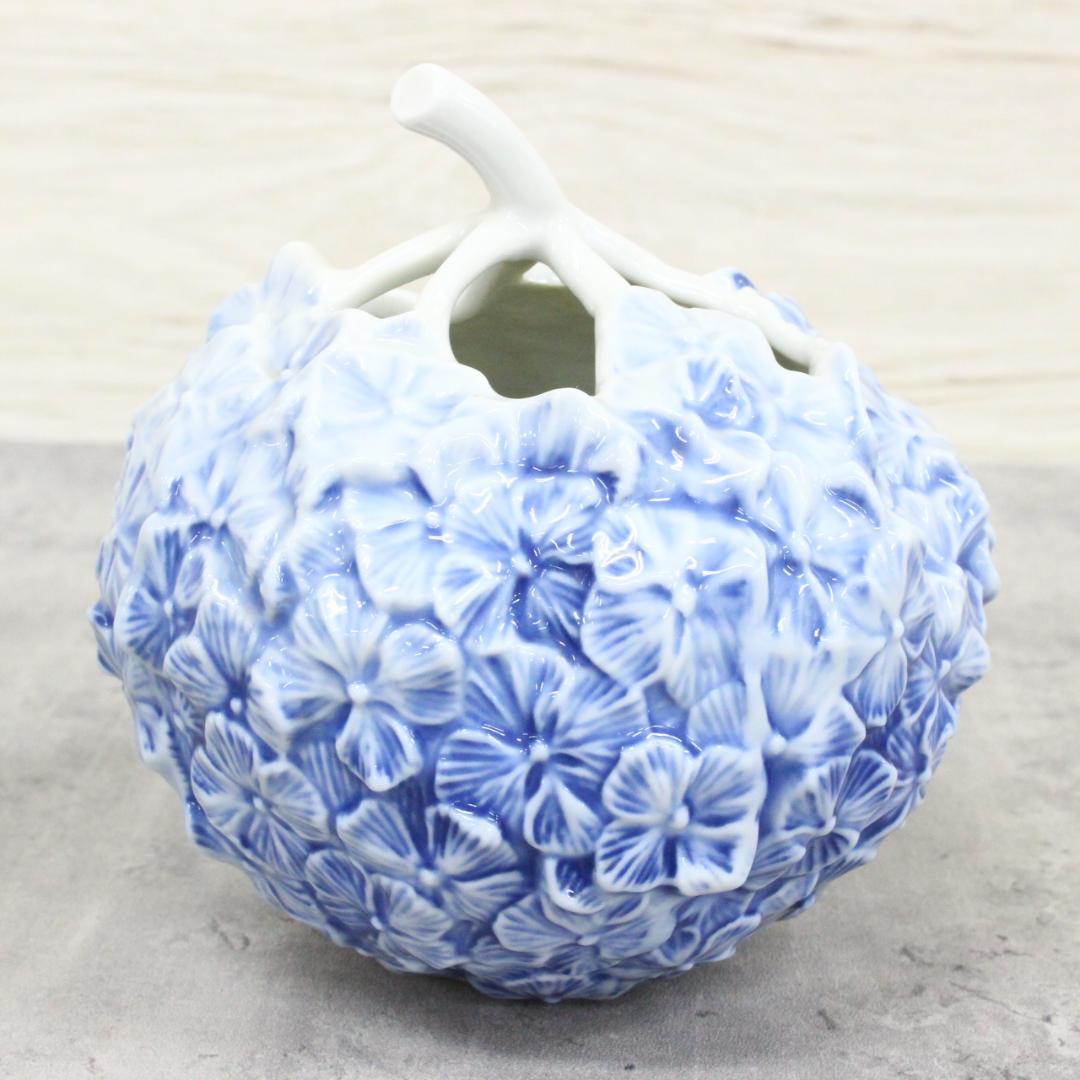 ◇ロイヤルコペンハーゲン フラワーベース 紫陽花 ブルー