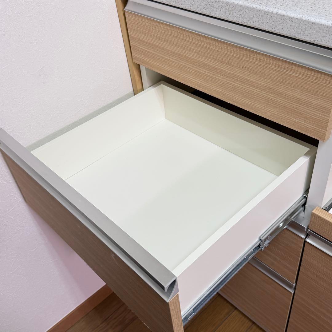 ニトリ カップボード シャロー 食器棚 木目 キッチンカウンター