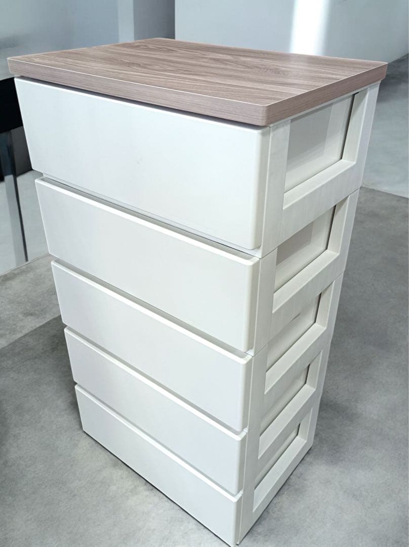 [八5239] 5段衣装ケース　プラケース