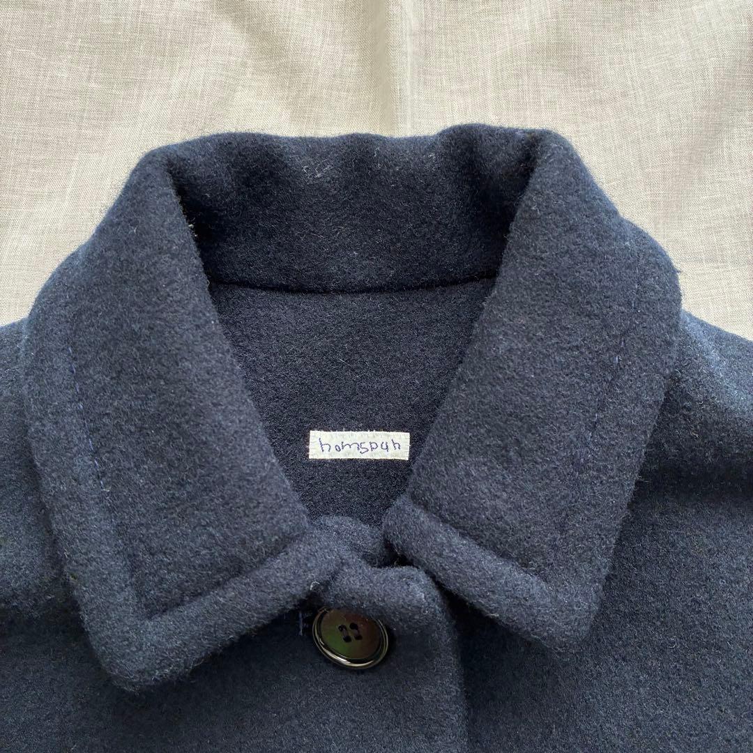 ホームスパン homspun コート ウールメルトンコート