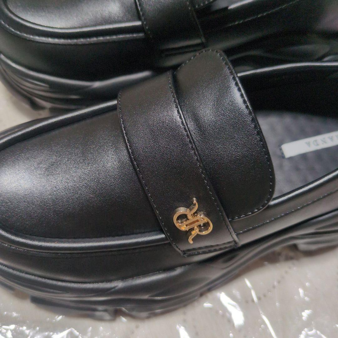 RANDA　ボリュームソールスニーカーライクローファー　ブラック　小さいサイズ