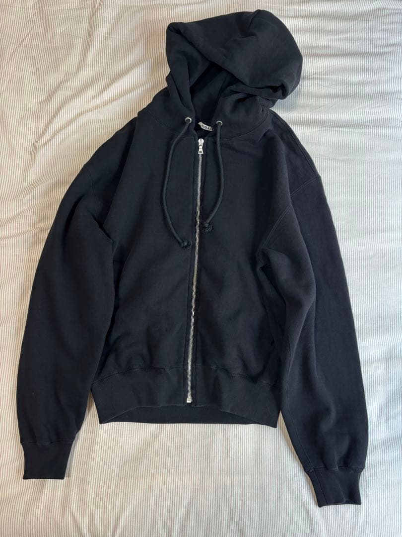 トップス AURALEE SMOOTH SOFT BD SWEAT ZIP PARKA