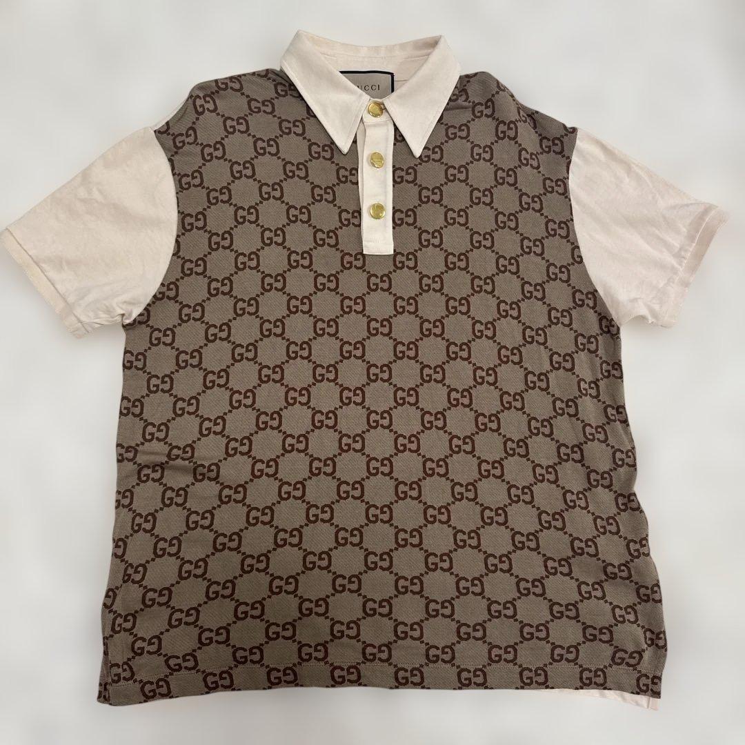 GUCCI GGロゴポロシャツ ブラウン/ベージュ