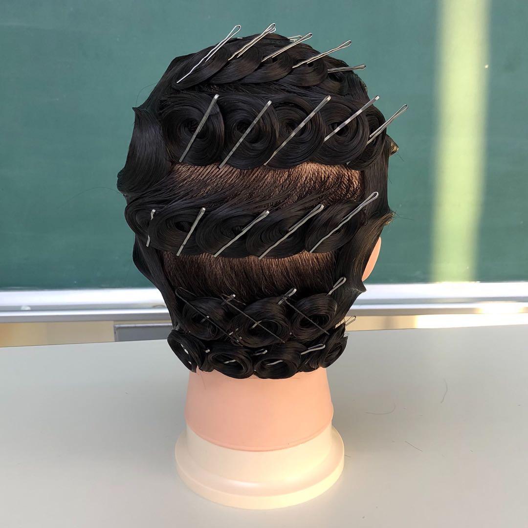美品 仕込み済 美容師国家試験用オールウェーブウィッグ