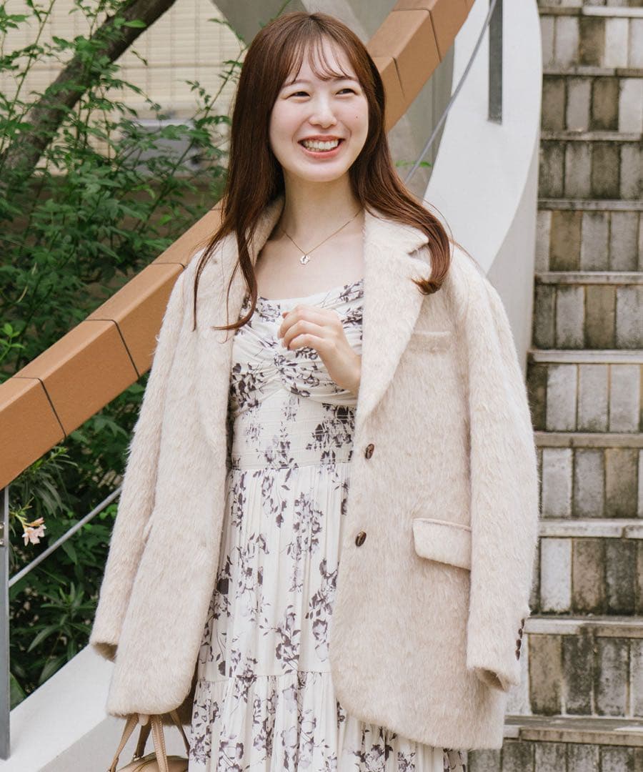 大人気完売 ココディール シャーリングティアードフラワーワンピース