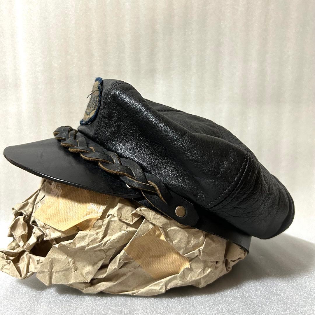 TRIUMPH トライアンフ 古着モーターサイクルキャップ レザーキャスケット