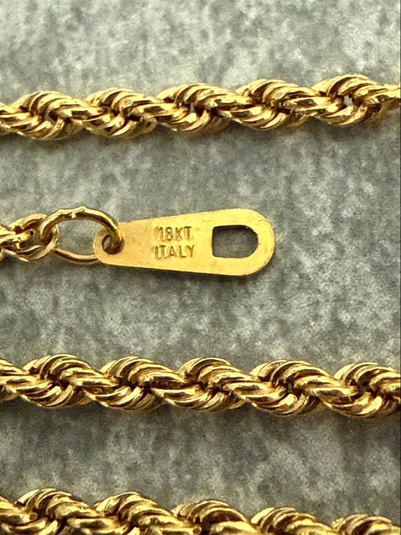 18K イタリア製 ツイストチェーン ネックレス