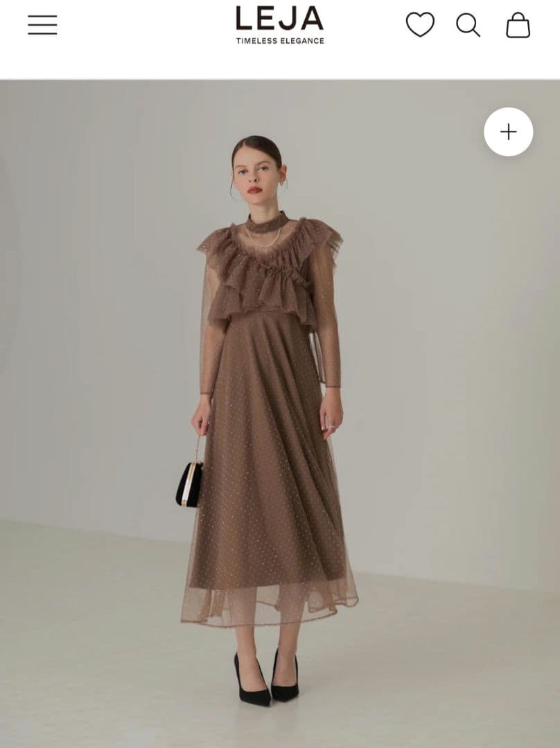 LEJA 新品 2WAYドットストーンギャザーワンピースドレス