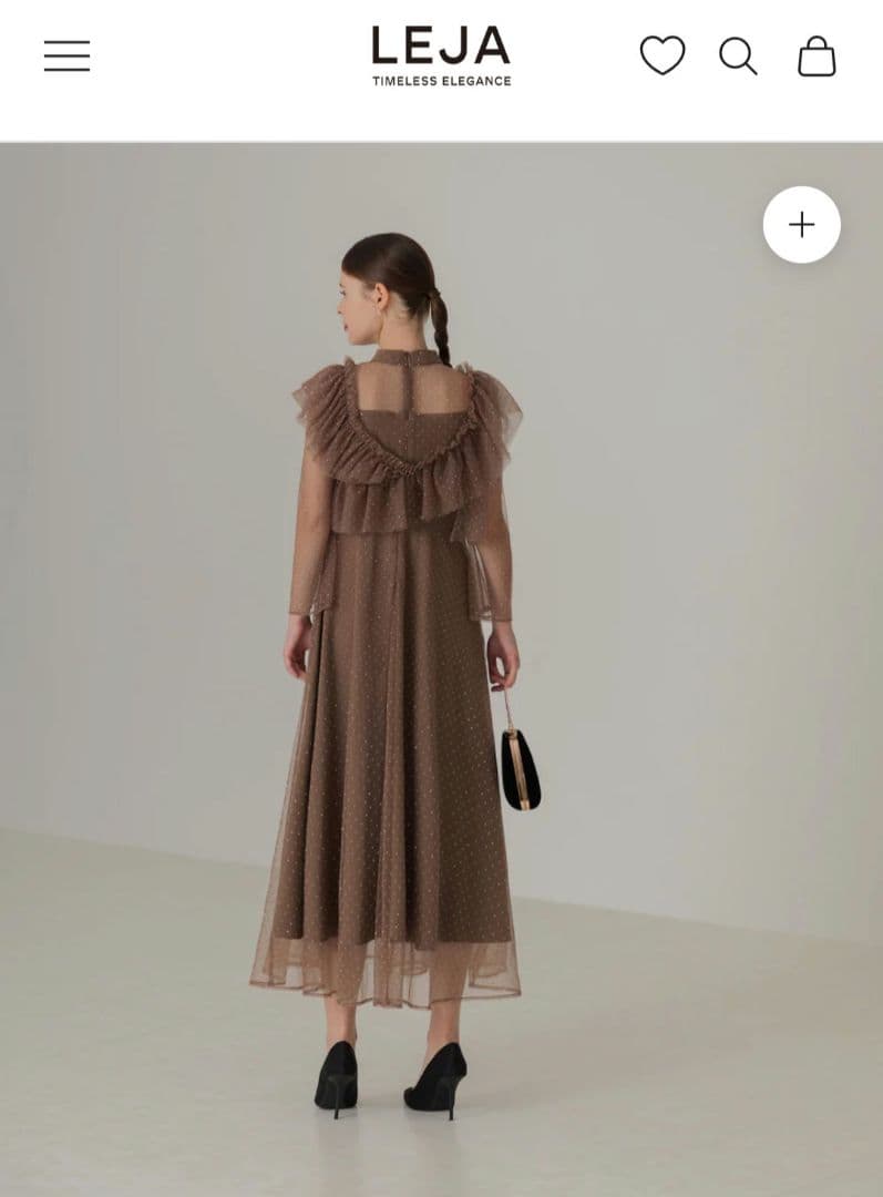 LEJA 新品 2WAYドットストーンギャザーワンピースドレス