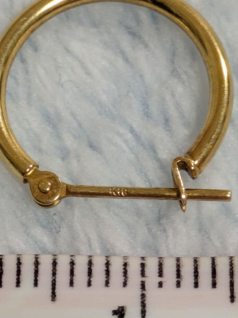 K18 フープ　ピアス　片耳　１８金