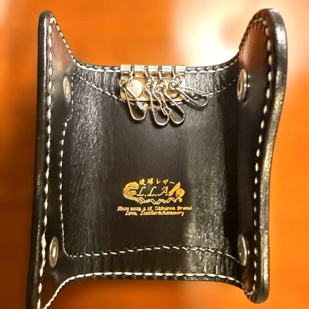 【首里織】琉球レザーL.L.A キーケース＆ブレスレットセット 沖縄伝統工芸新品