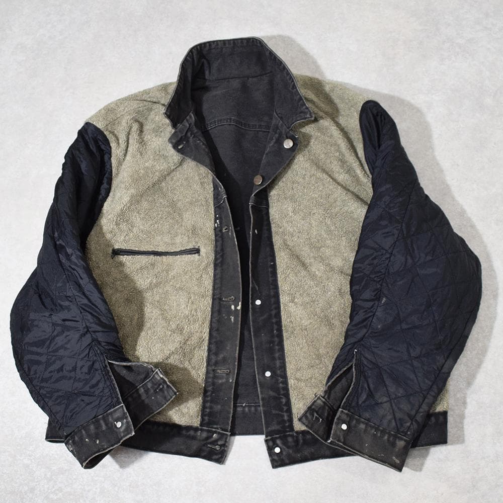 90s carhartt 激渋 ペンキ ダック トラッカージャケット 黒 XL