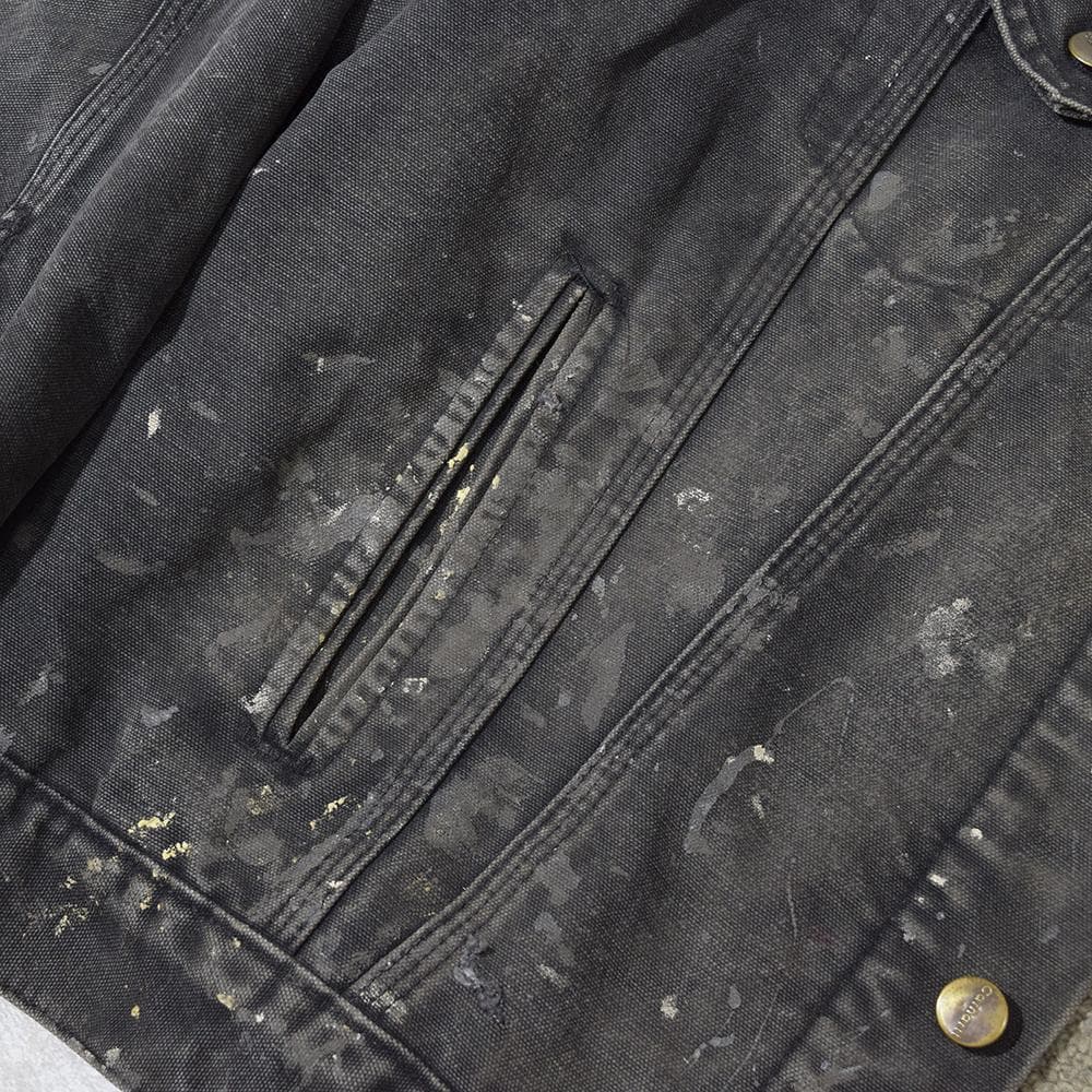 90s carhartt 激渋 ペンキ ダック トラッカージャケット 黒 XL