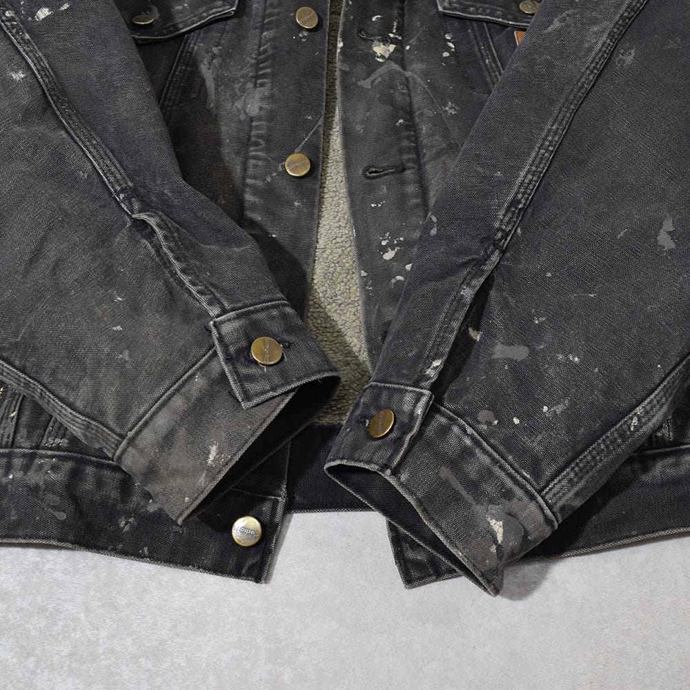 90s carhartt 激渋 ペンキ ダック トラッカージャケット 黒 XL
