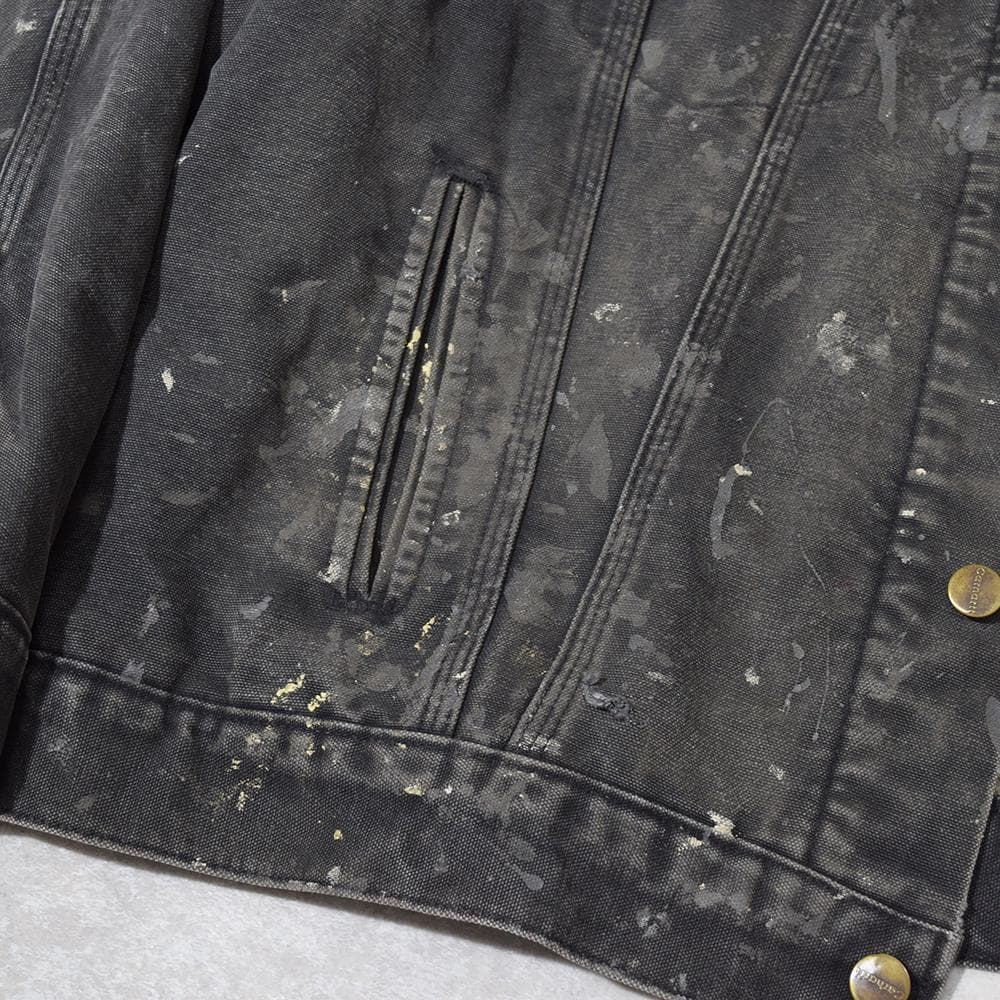 90s carhartt 激渋 ペンキ ダック トラッカージャケット 黒 XL