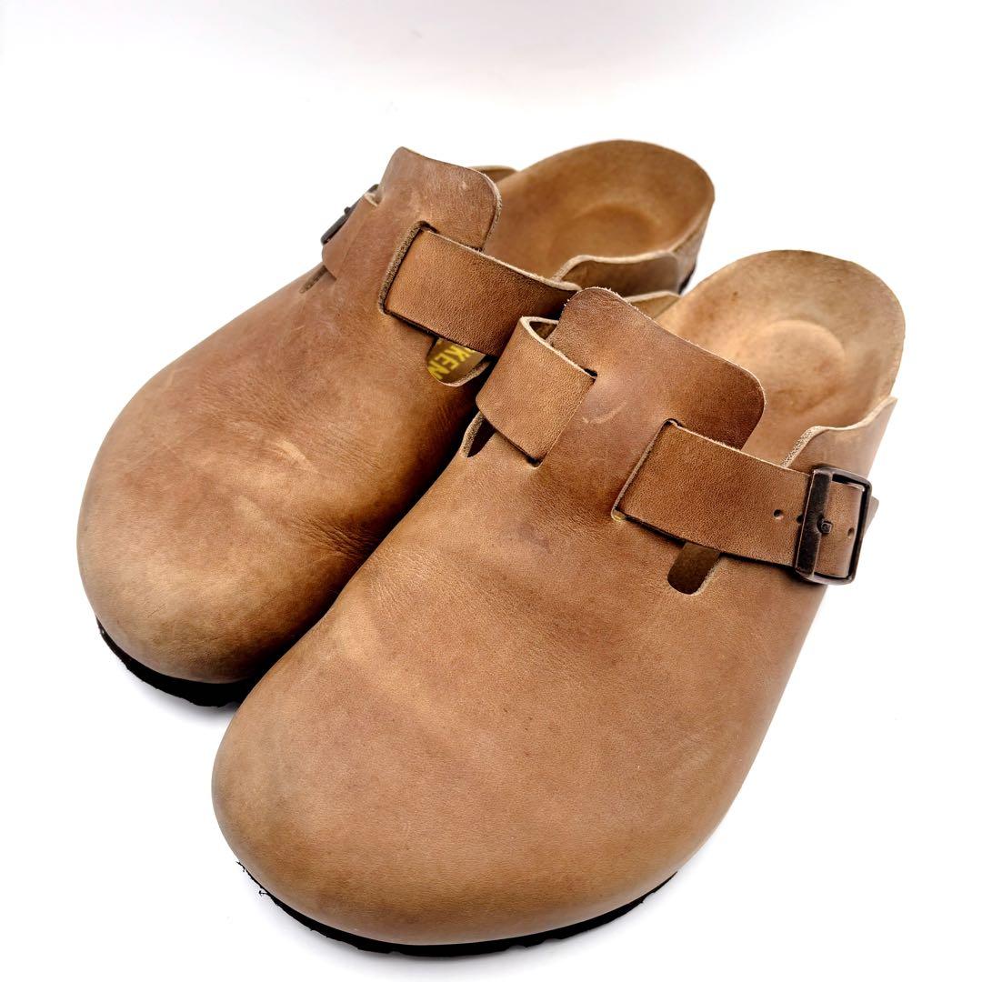 【美品】BIRKENSTOCK ボストン 41 タバコブラウン レザー 26.5