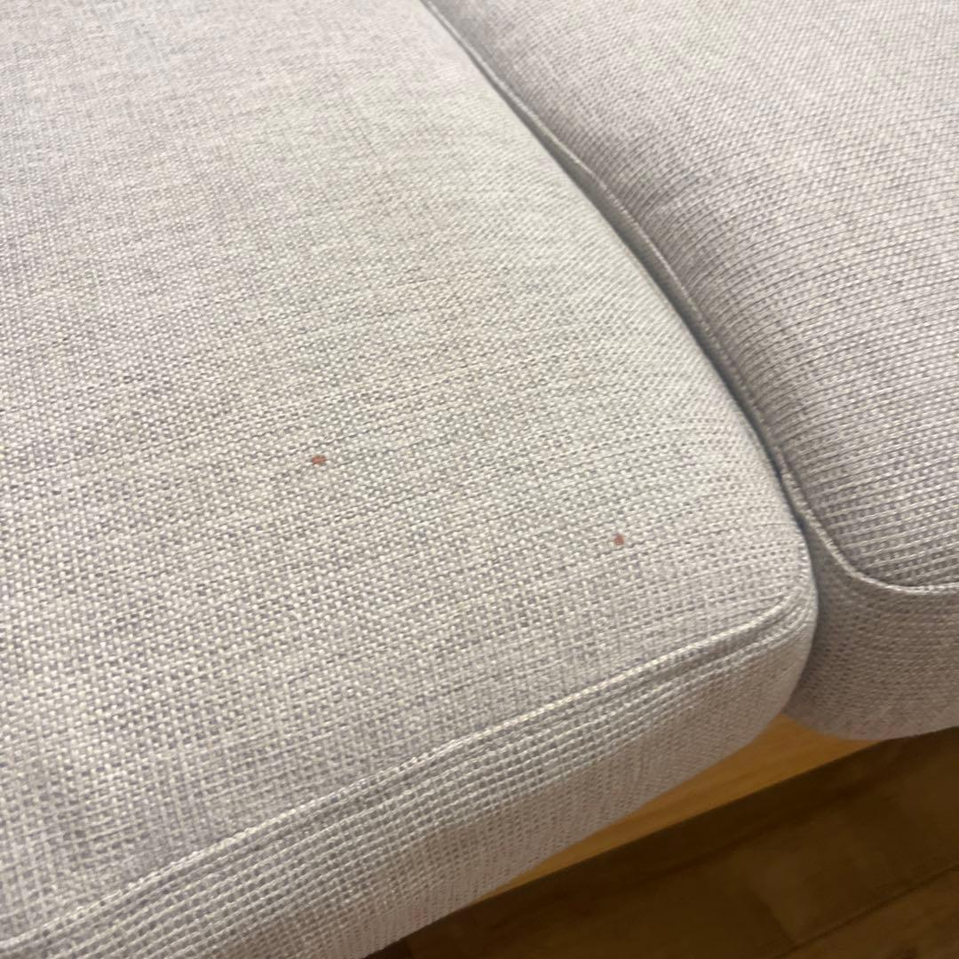 【美品】耐久性にこだわったクッションの木フレームソファー　2人掛け