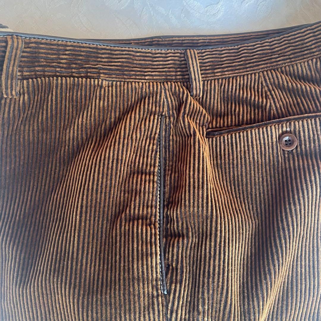☆HERMES☆ コーデュロイ パンツ スラックス 太畝 ブラウン LL XL