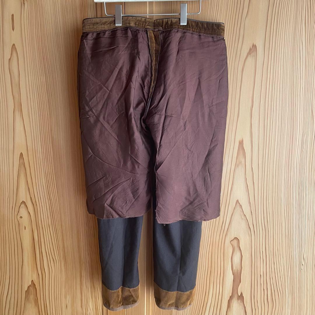 ☆HERMES☆ コーデュロイ パンツ スラックス 太畝 ブラウン LL XL