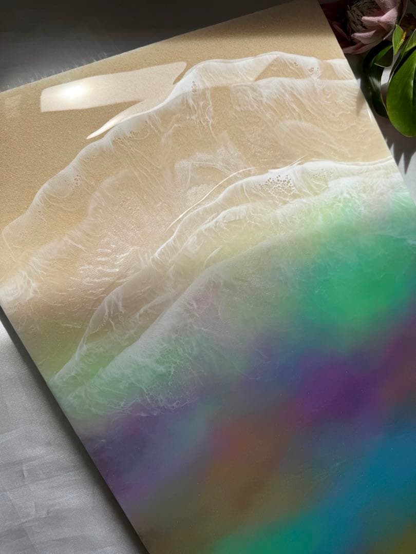 レジンアート　BIGパネル　マジックアワーの海♡ オーシャンアート　海アート