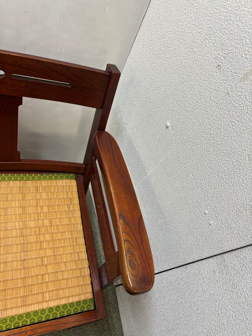 ② 昭和レトロ　和家具　和風アームローチェア　座椅子　ヴィンテージチェア当時物