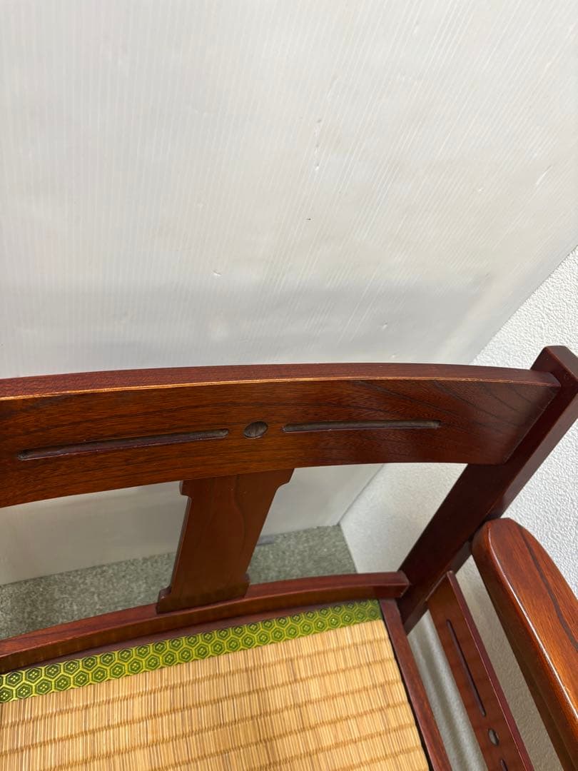 ② 昭和レトロ　和家具　和風アームローチェア　座椅子　ヴィンテージチェア当時物