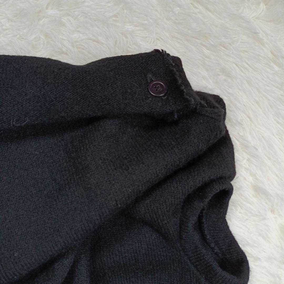 Y's　変形デザインニットベスト 　ヨージヤマモト　3　ブラック