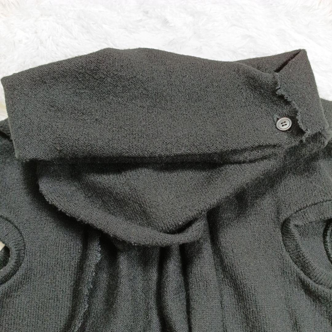 Y's　変形デザインニットベスト 　ヨージヤマモト　3　ブラック