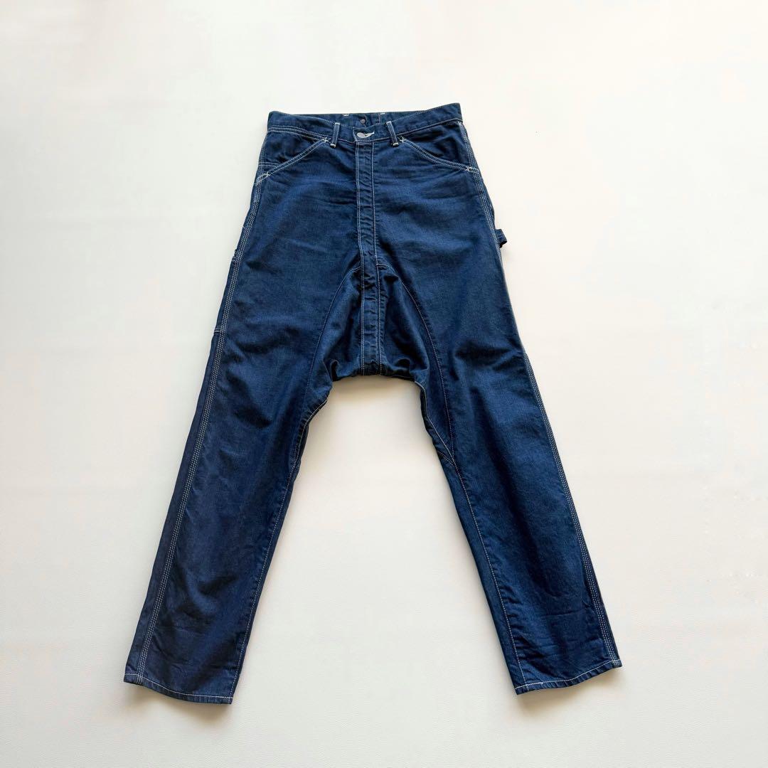 希少 【コムデギャルソン】前後ジップ デニム サルエルパンツ インディゴ M