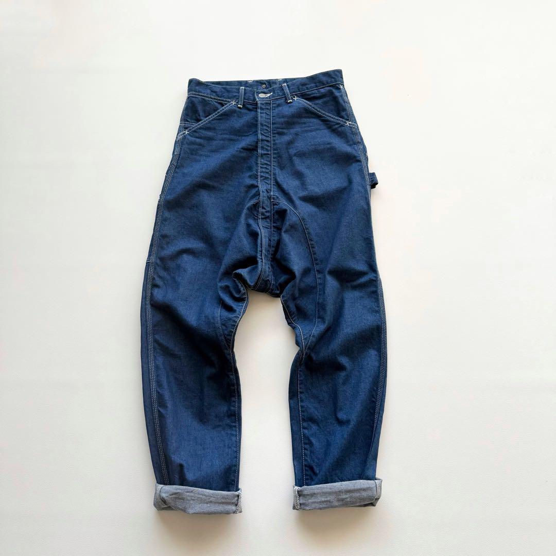 希少 【コムデギャルソン】前後ジップ デニム サルエルパンツ インディゴ M