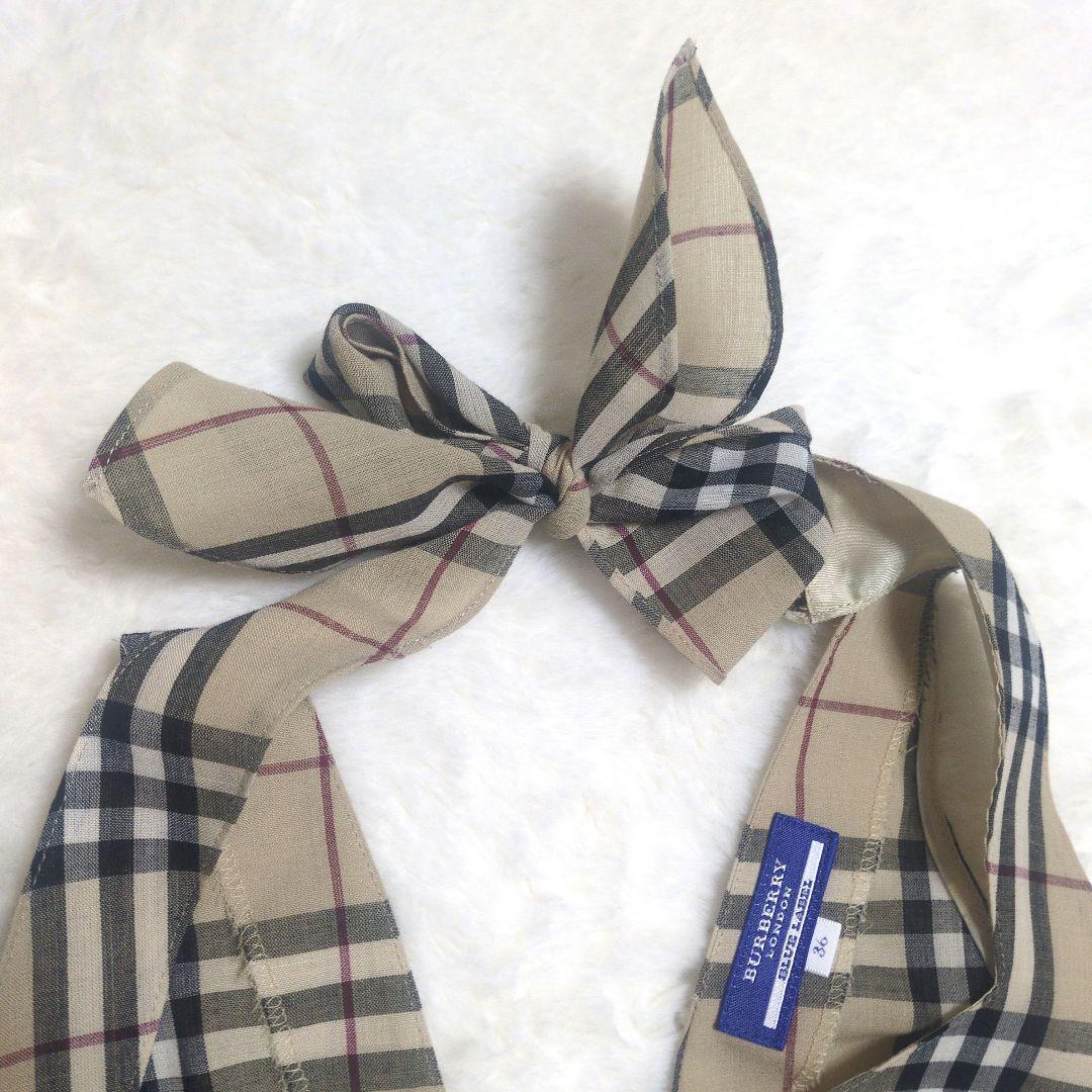 極美品 バーバリーブルーレーベル ノバチェック ワンピース ホルターネック 36