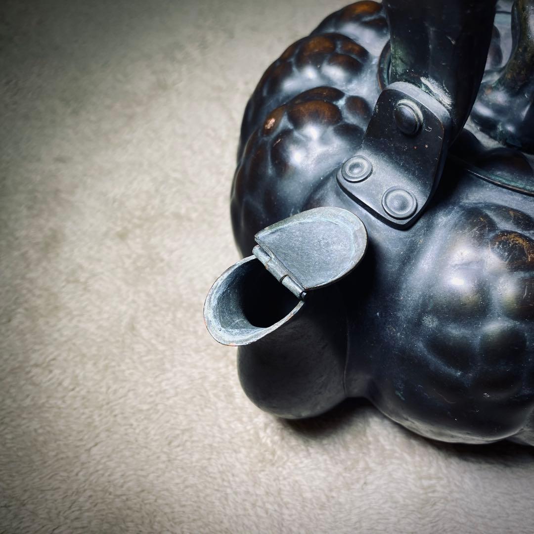 【古き良き日本の逸品】皆川堂の銅製かぼちゃ形薬缶　和のオブジェとして飾るも良し