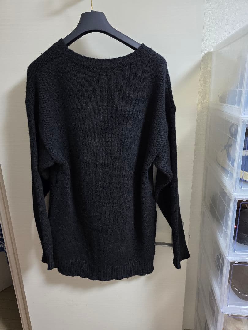 CELINE 口デザイン ブラックニットセーター