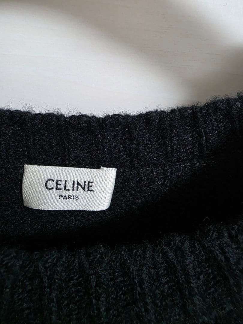 CELINE 口デザイン ブラックニットセーター
