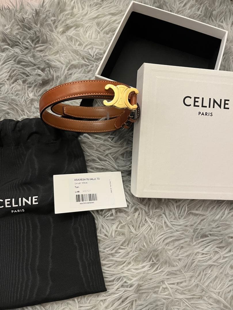 【ほぼ新品】CELINE トリオンフ ベルト 18mm ブラウン