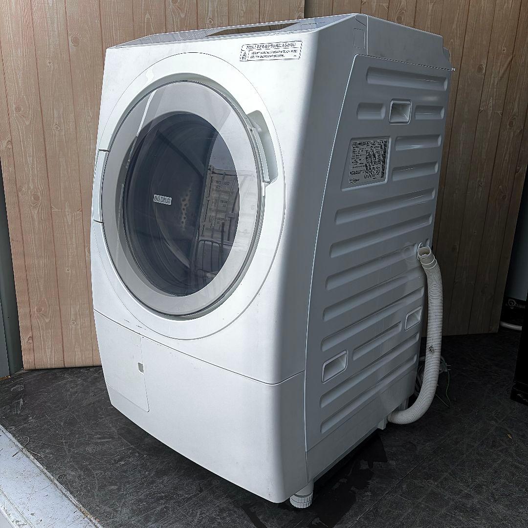 配送設置無料！純正HITACHIホワイト系大容量電気洗濯乾燥機！完全動作品！
