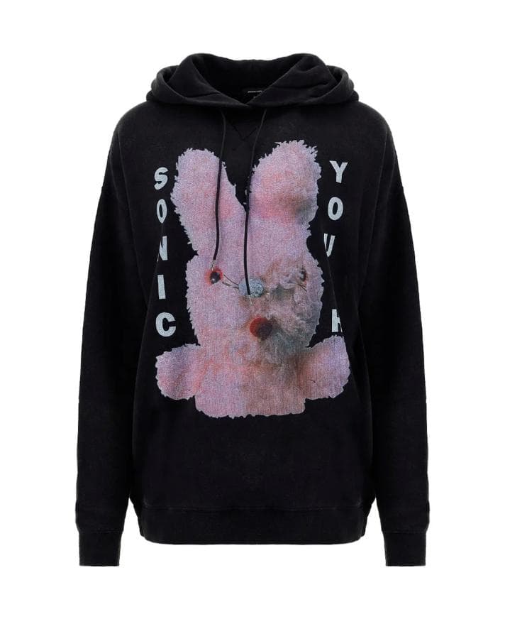 R13 ソニック ユース ラビット プリント パーカー