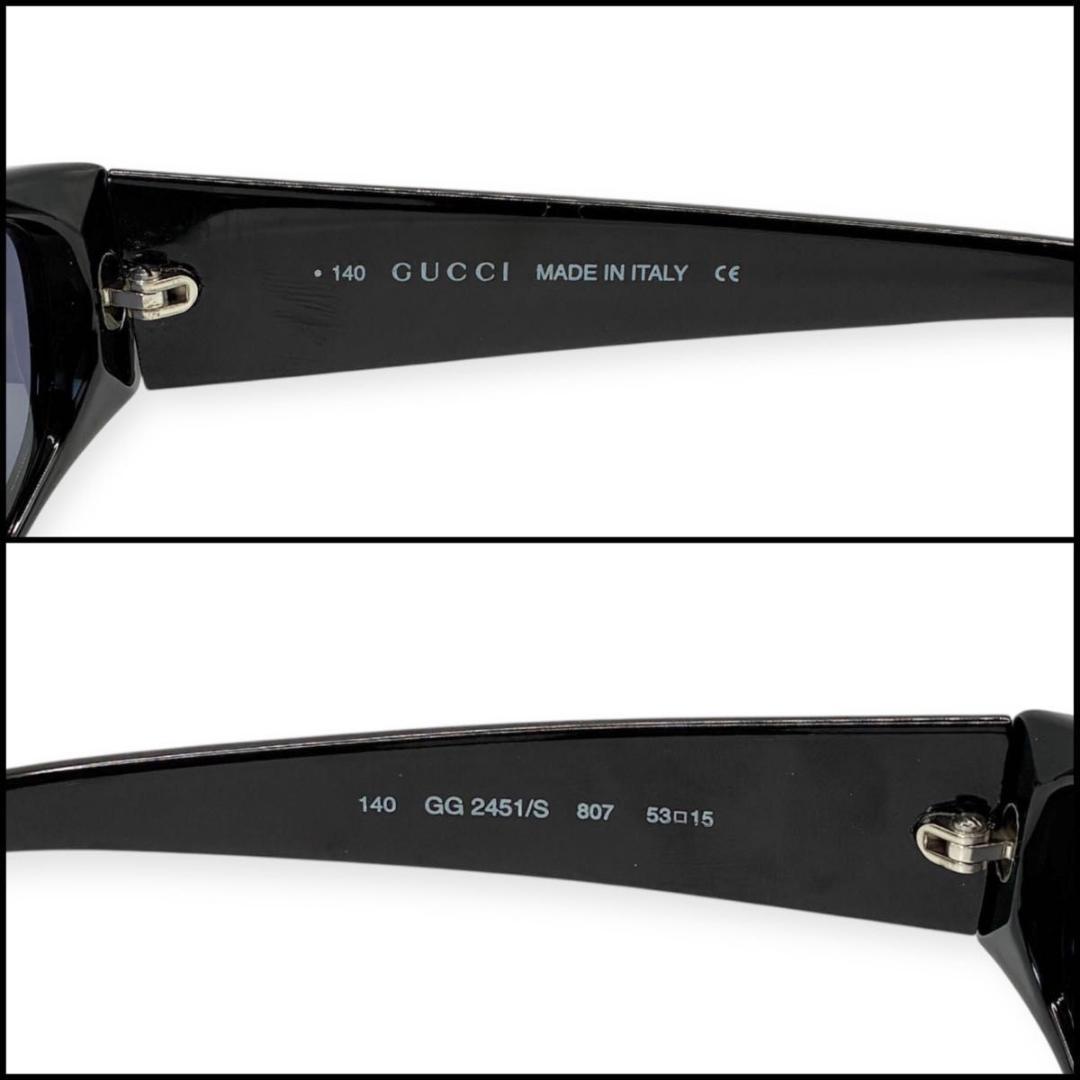 【良品】GUCCI グッチ　オーバル　ロゴプレート　サングラス　Y2K ブラック