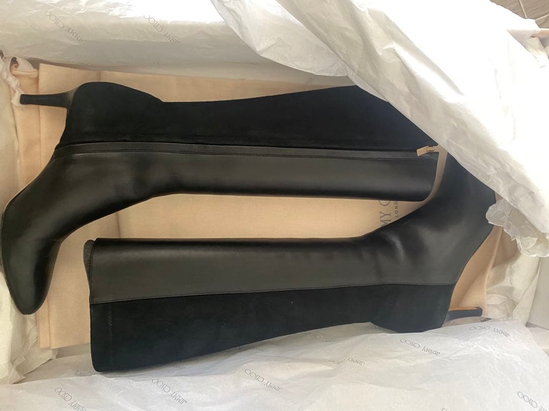 【smilemom】Jimmy Choo ブラックレザー&スエード