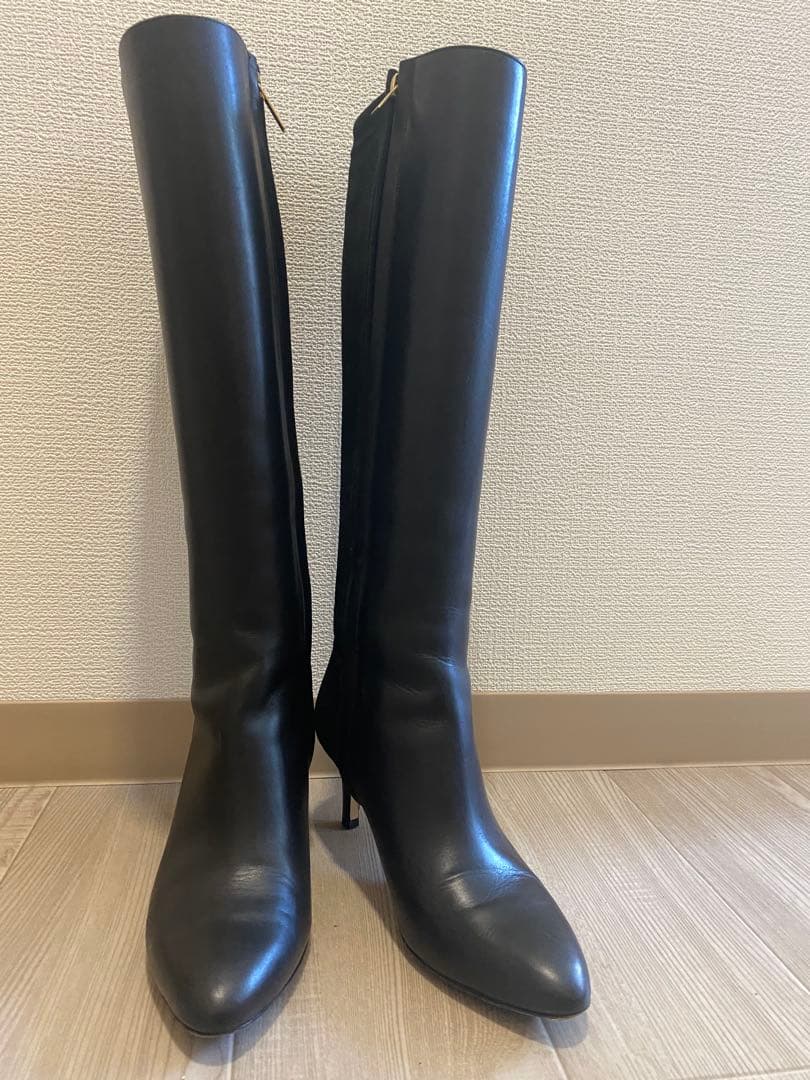 【smilemom】Jimmy Choo ブラックレザー&スエード