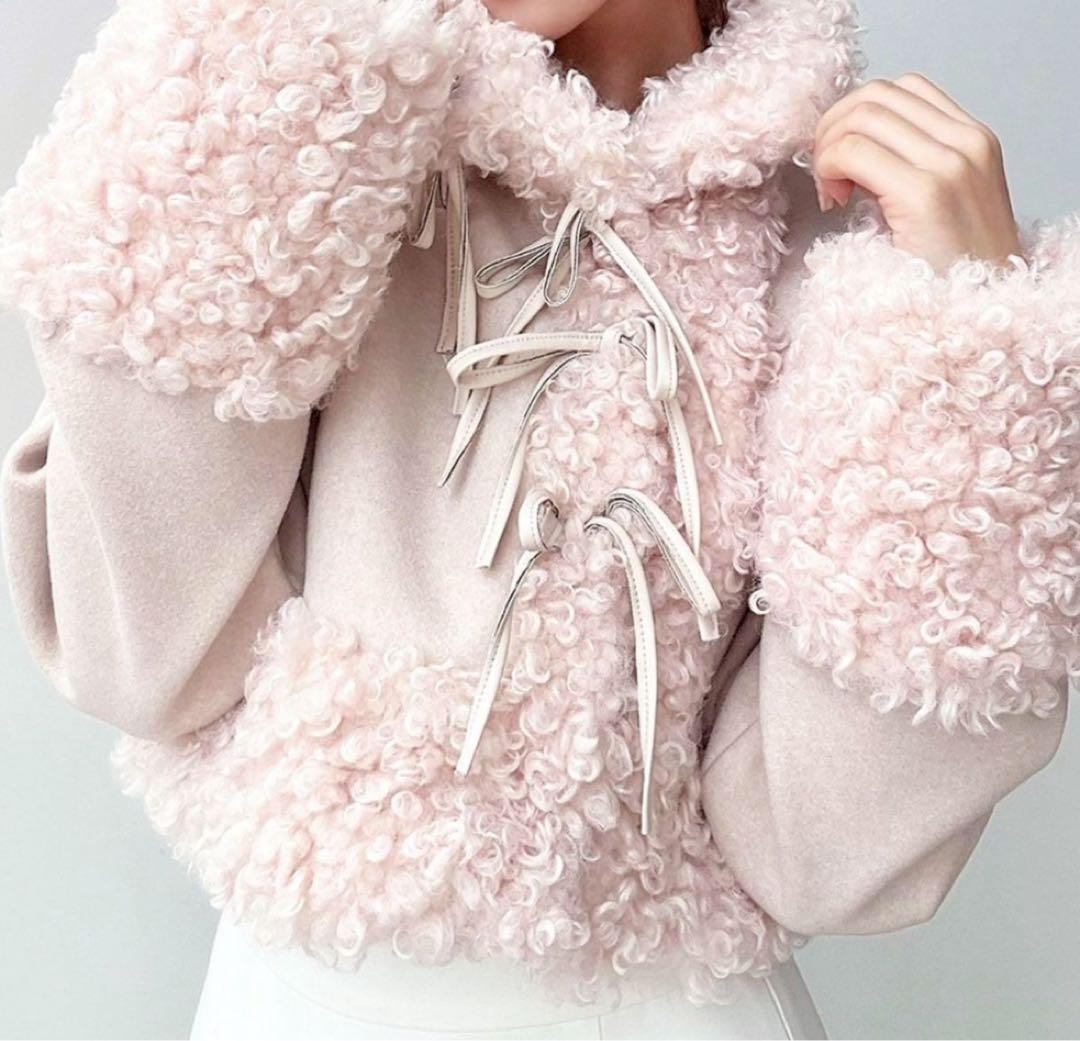 RESEXXY ピンク ポイントフェイクファーブルゾン