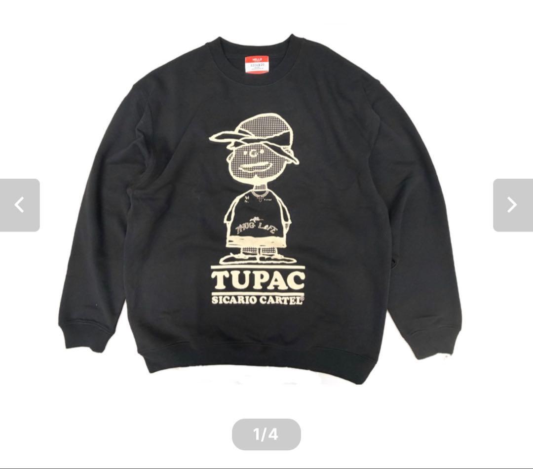 SICARIO CARTEL シカリオカルテル2pacSWEAT 黒×アイボリー