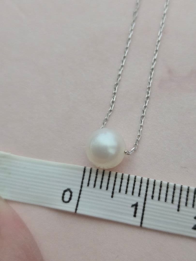 美品✨　組曲　K10ホワイトゴールド　あこやパールネックレス