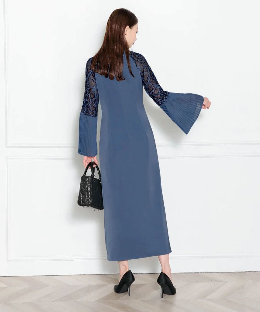 新品未使用【LEJA】レース切替スリットAラインロングドレスワンピース