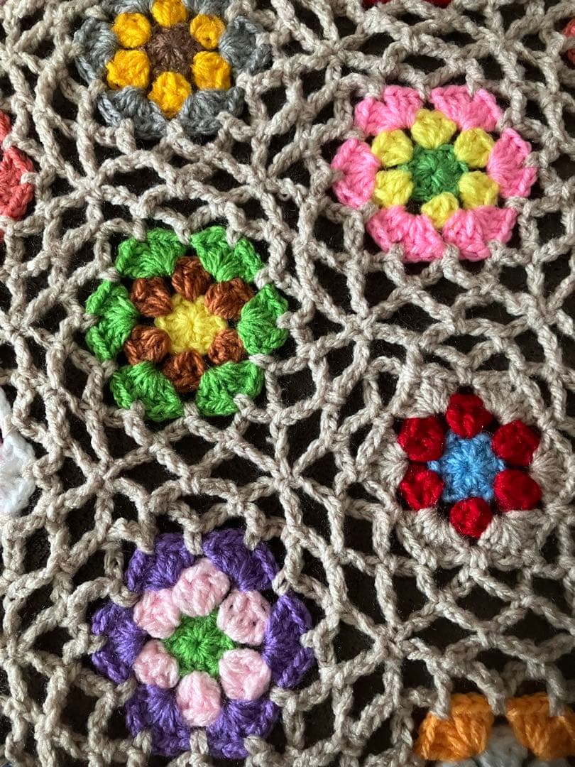 ちろちゃん　ソファーカバー　大判ブランケット　マルチカバー　手編み