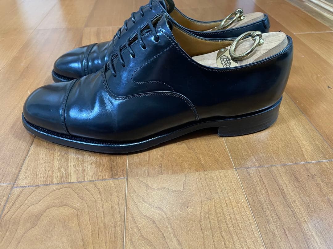 【美品】グレンソン ストレートチップ 65F ブラック 純正シューツリー付