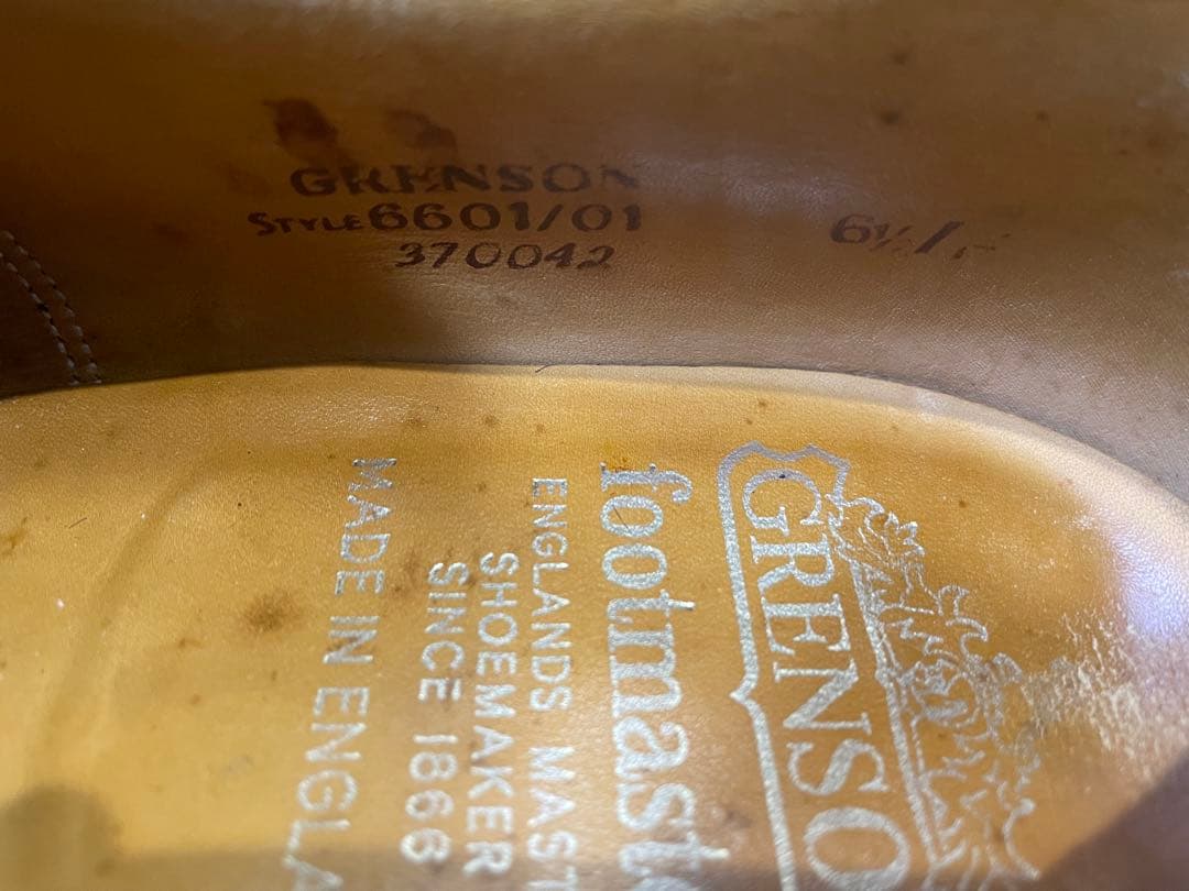 【美品】グレンソン ストレートチップ 65F ブラック 純正シューツリー付