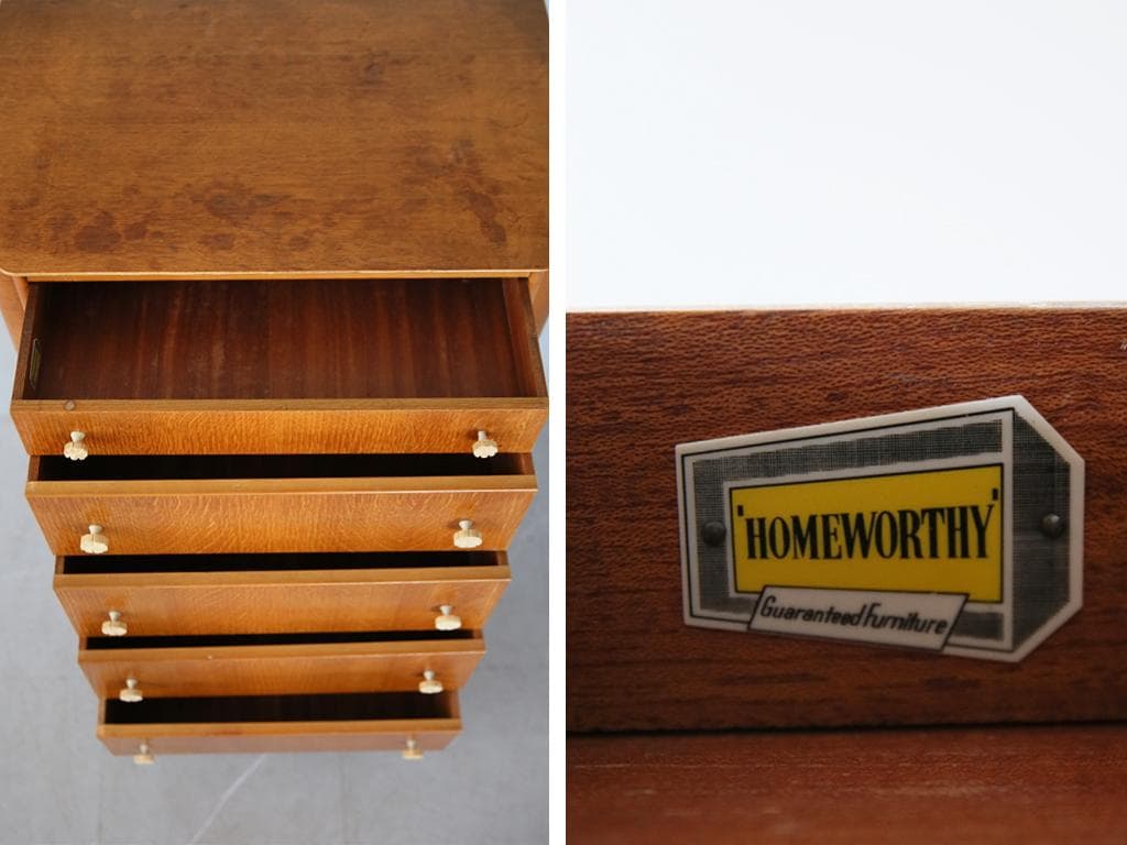 英国アンティークworthy5杯ドロワー/木製チェストタンス92-272