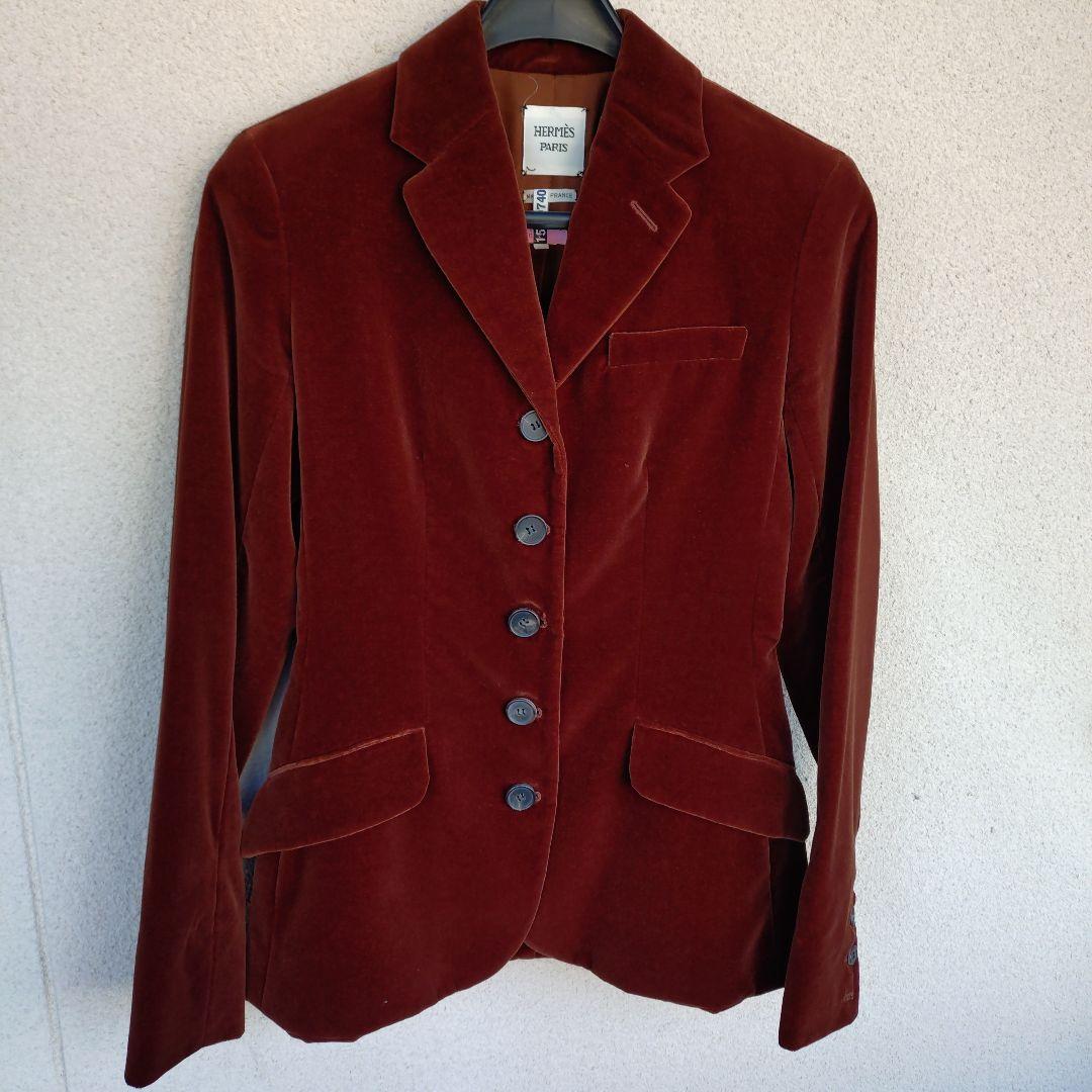 HERMÈS テーラードジャケット 40 バーガンディ